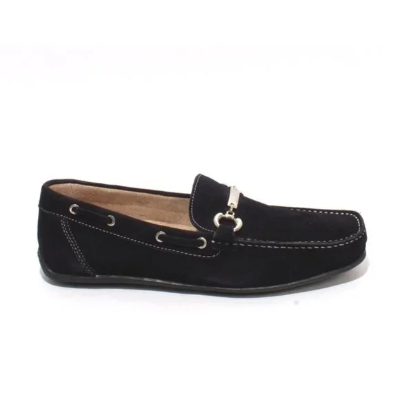Italian ALTEMBERG 503a Navy Suede Leather Moccasins Loafers